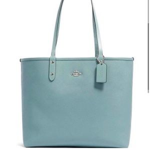 Coach City Tote reversible light blue new